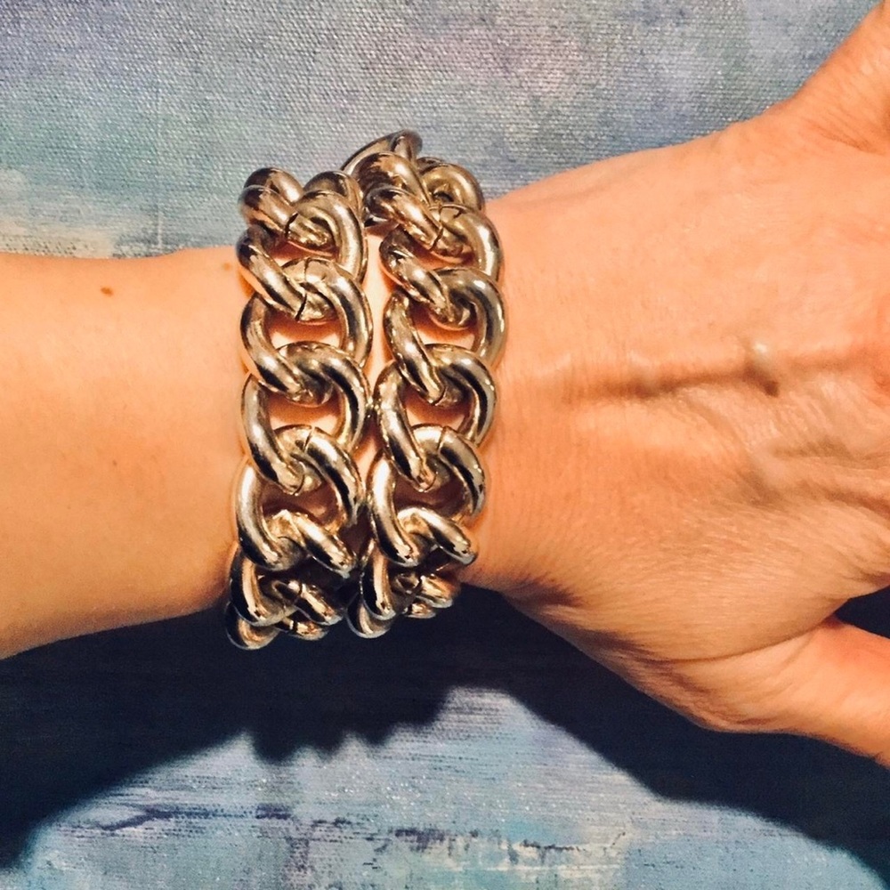 Double Chain Thick Links Bracelet by Express